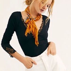 Long Sleeve Free People Top with Lace Detail